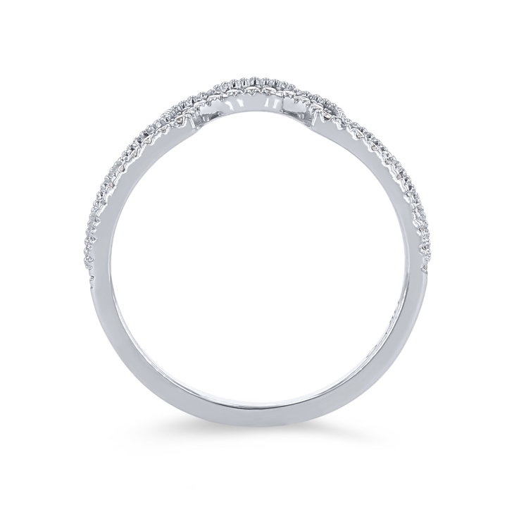 Contour Diamond Lace Wedding Band In White Gold 14K