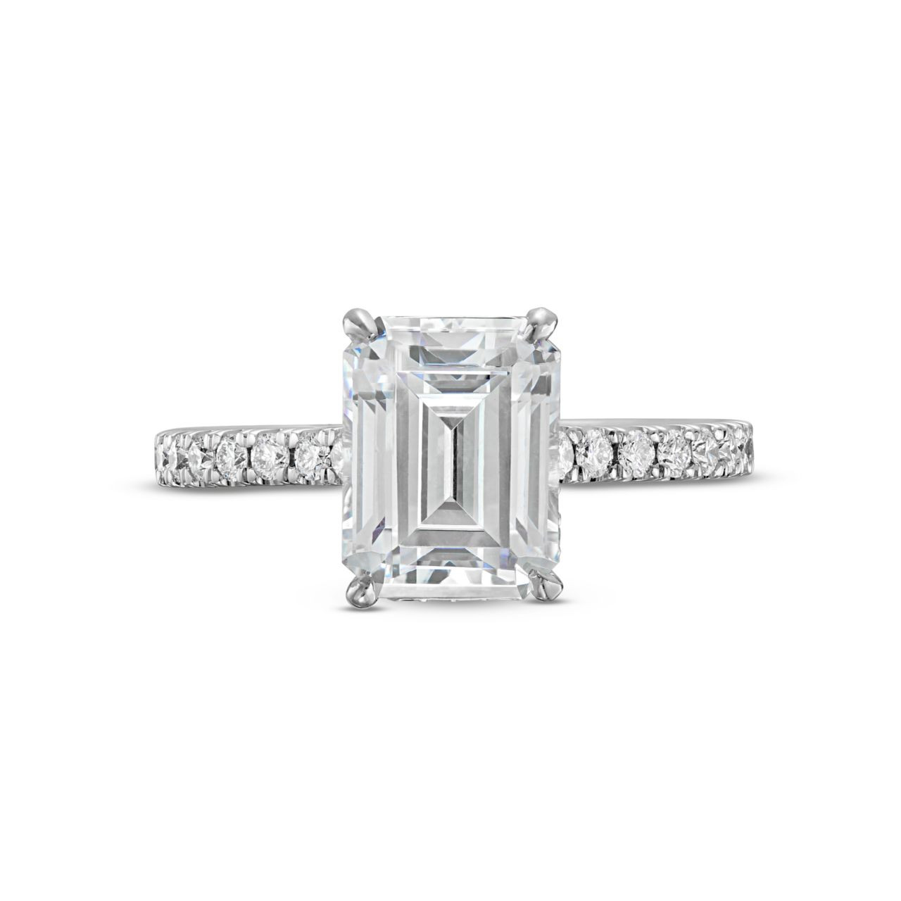 Emerald Hidden Halo Engagement Setting by C. Gonshor