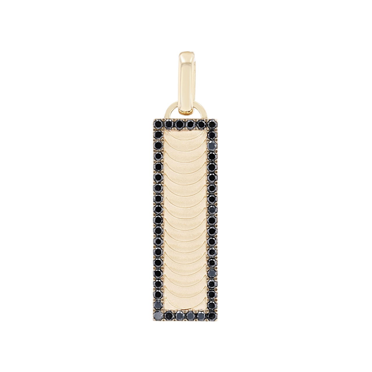 Black Diamond Border Vertical Bar Pendant