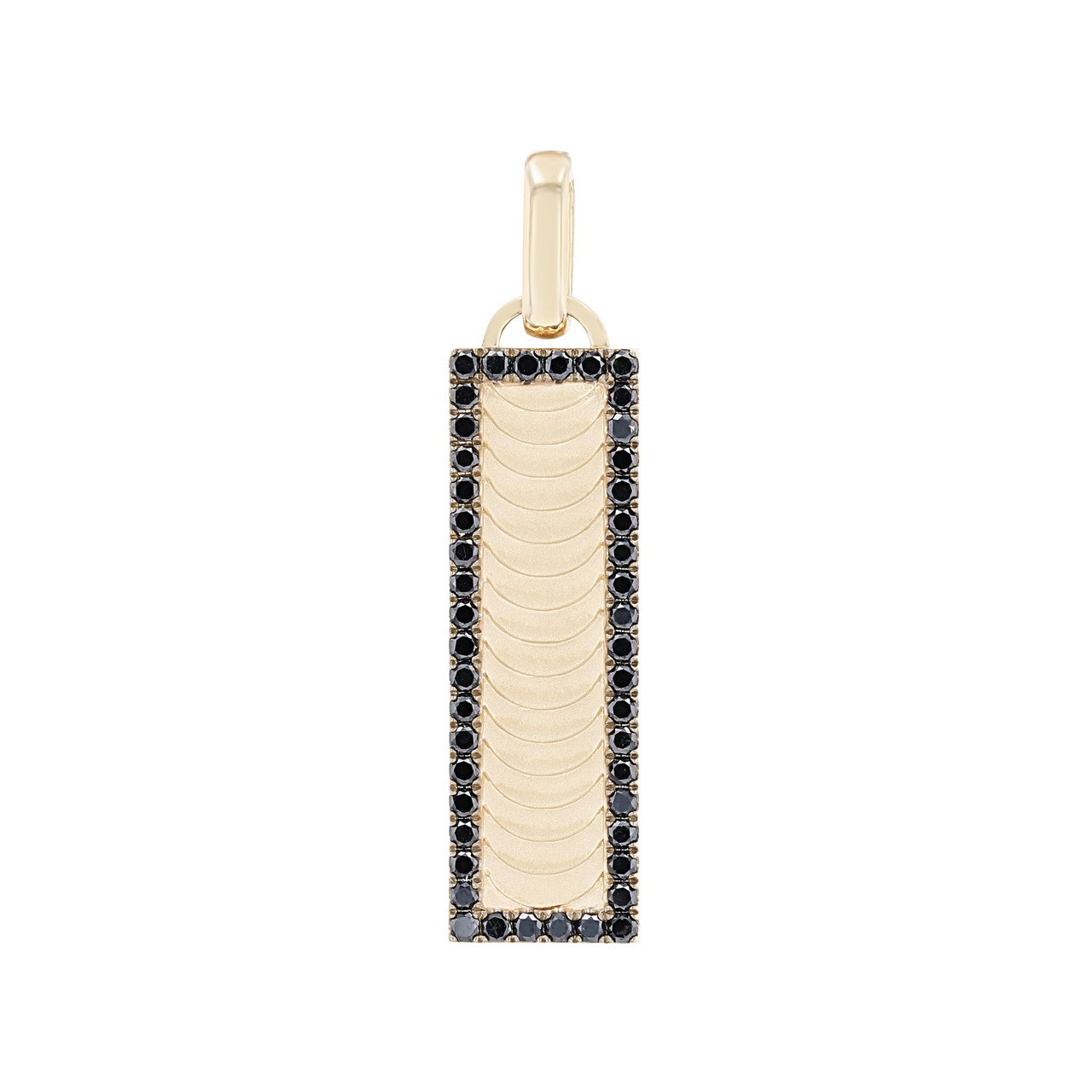 Black Diamond Border Vertical Bar Pendant 0