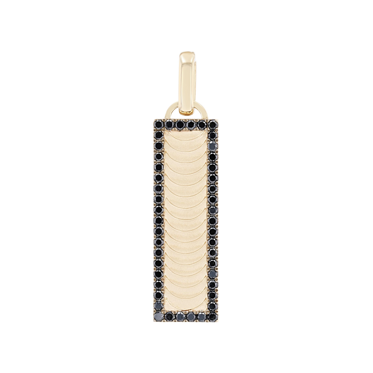 Black Diamond Border Vertical Bar Pendant 0