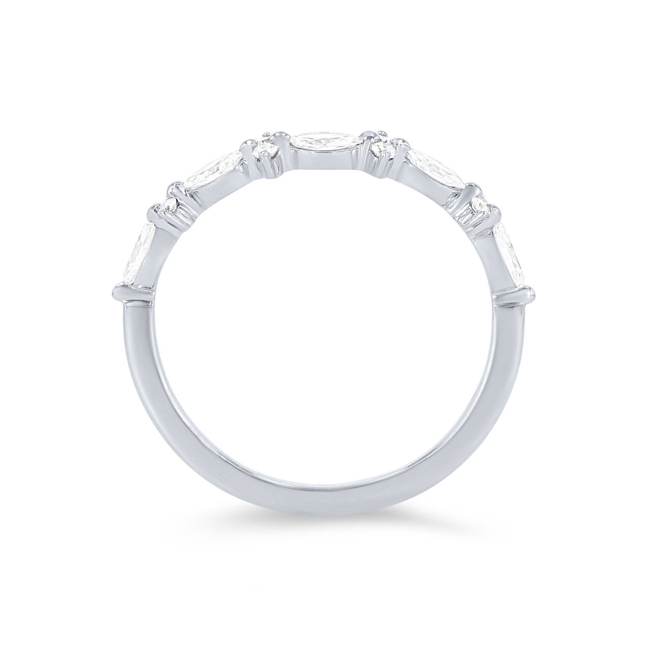 Alternating Marquise Diamond Wedding Band