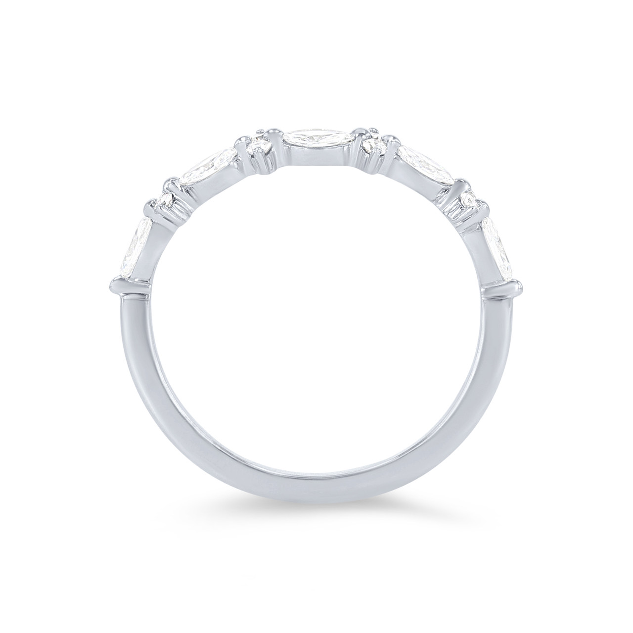 Alternating Marquise Diamond Wedding Band