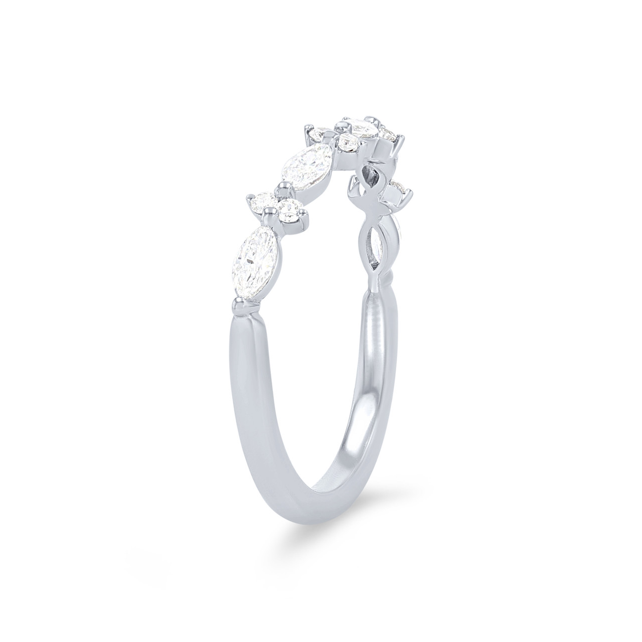 Alternating Marquise Diamond Wedding Band