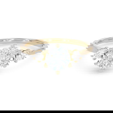 Three Stone Six Prong Round Diamond Engagement Setting