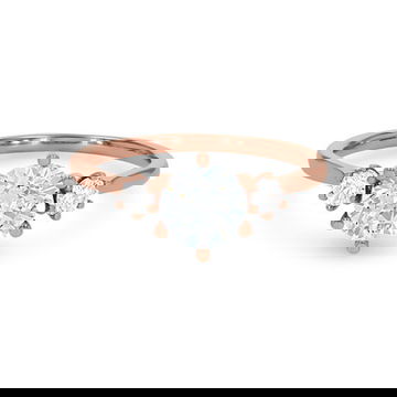Three Stone Six Prong Round Diamond Engagement Setting