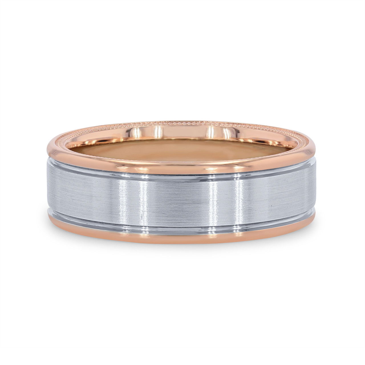 Verragio Two Tone Matte Wedding Band 0