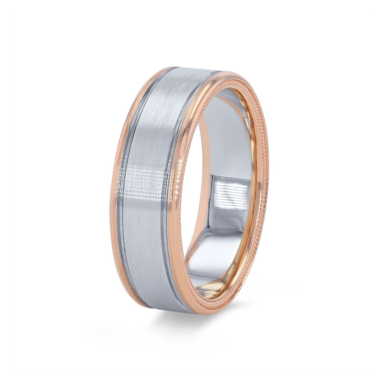 Verragio Two Tone Matte Wedding Band 1