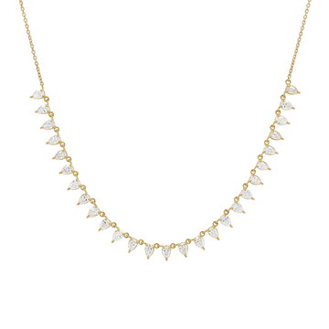 Pear Shape Diamond Necklace In Yellow Gold 18K