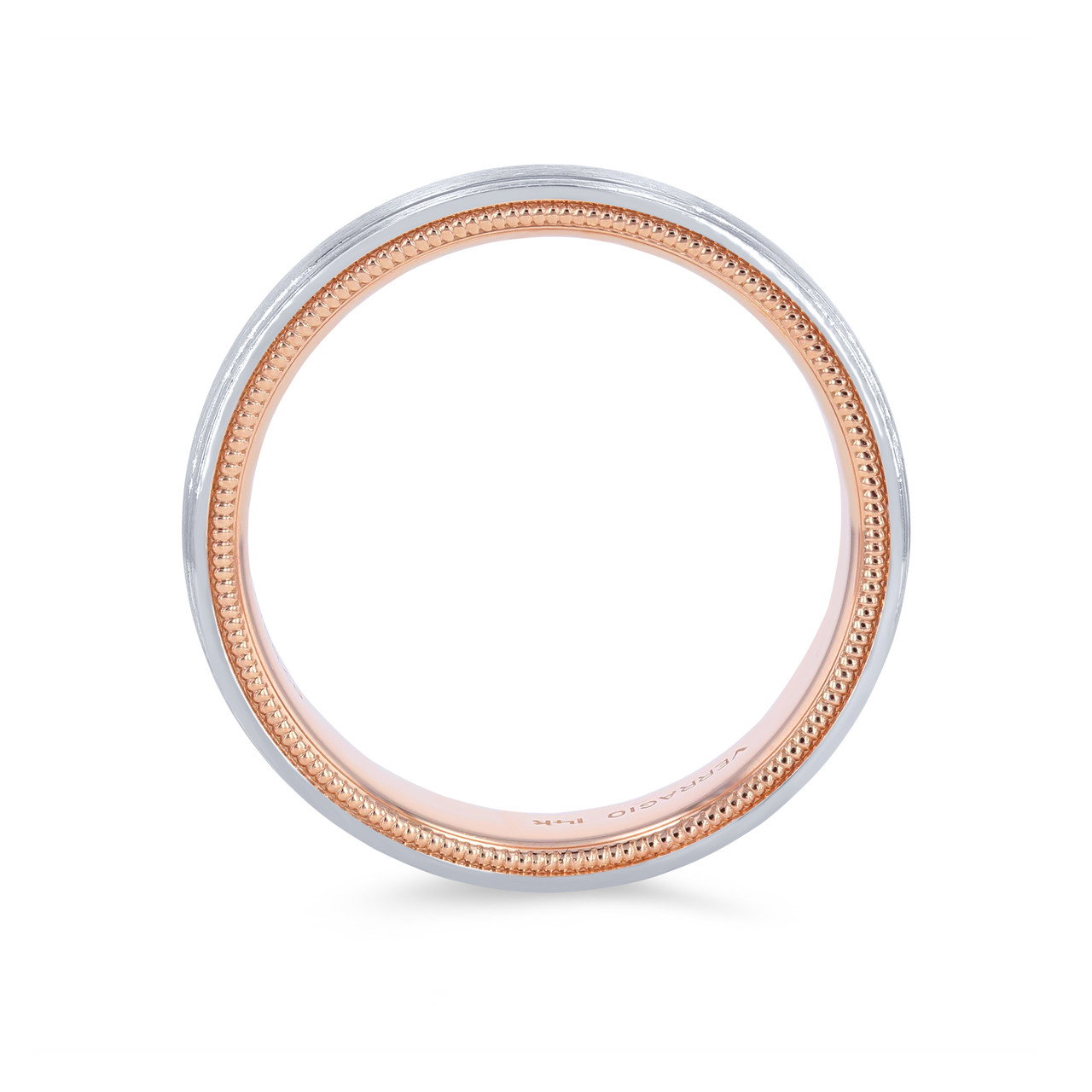 Verragio Two Tone Inlay Groove Wedding Band 2