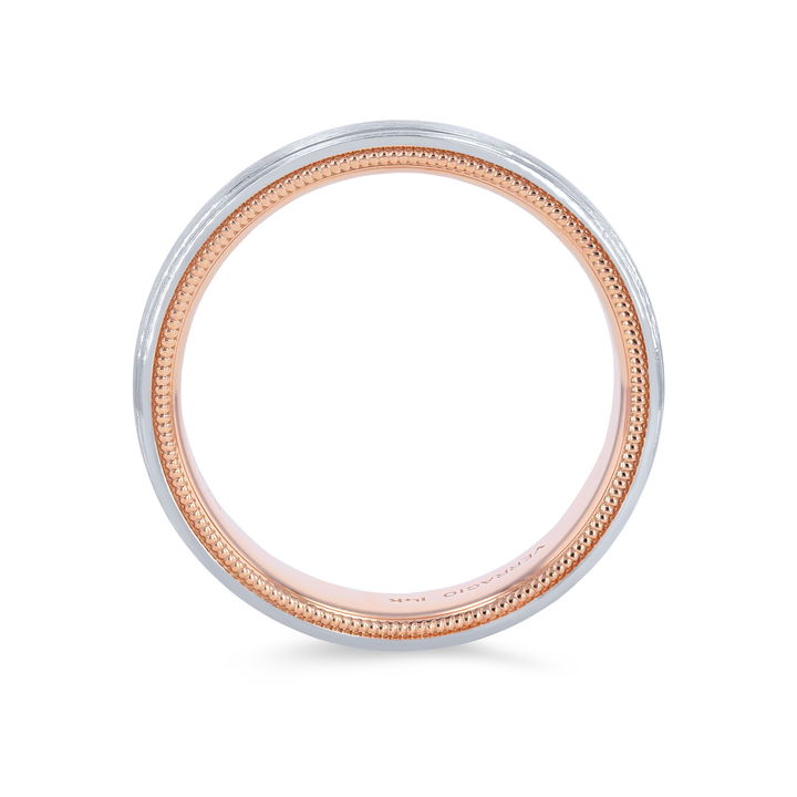 White Gold 14K Verragio Two-Tone Inlay Groove Band