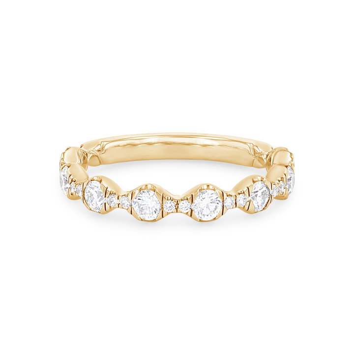 A. Jaffe Alternating Diamond Wedding Band In Yellow Gold 14K
