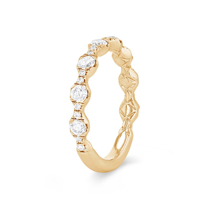 A. Jaffe Alternating Diamond Wedding Band In Yellow Gold 14K