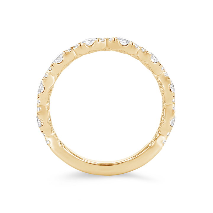 A. Jaffe Alternating Diamond Wedding Band In Yellow Gold 14K