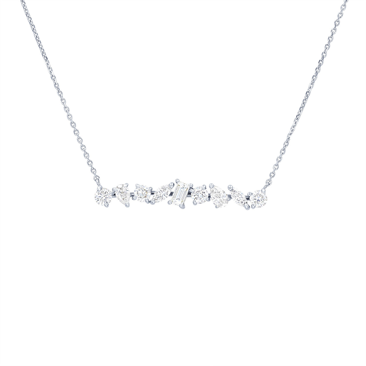Mixed Diamond Bar Pendant