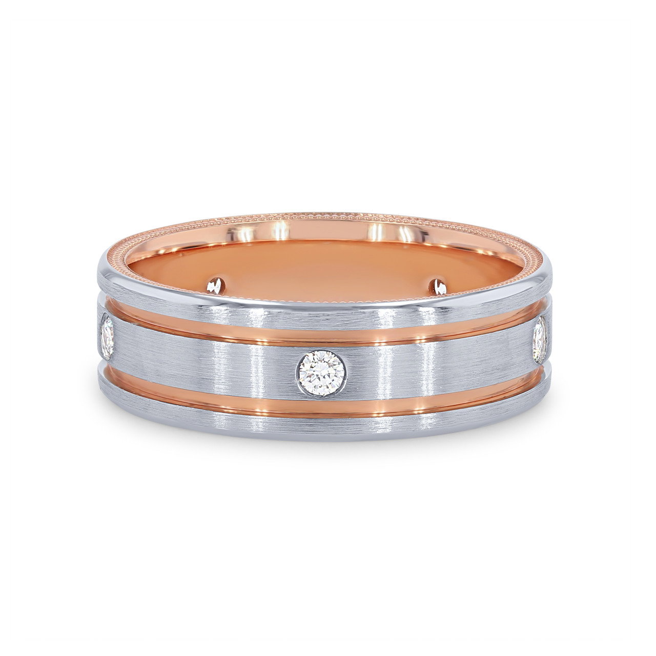 Verragio Two Tone Diamond Wedding Band 0
