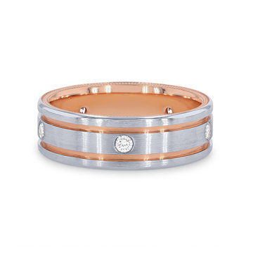 Verragio Two Tone Diamond Wedding Band In White Gold 14K