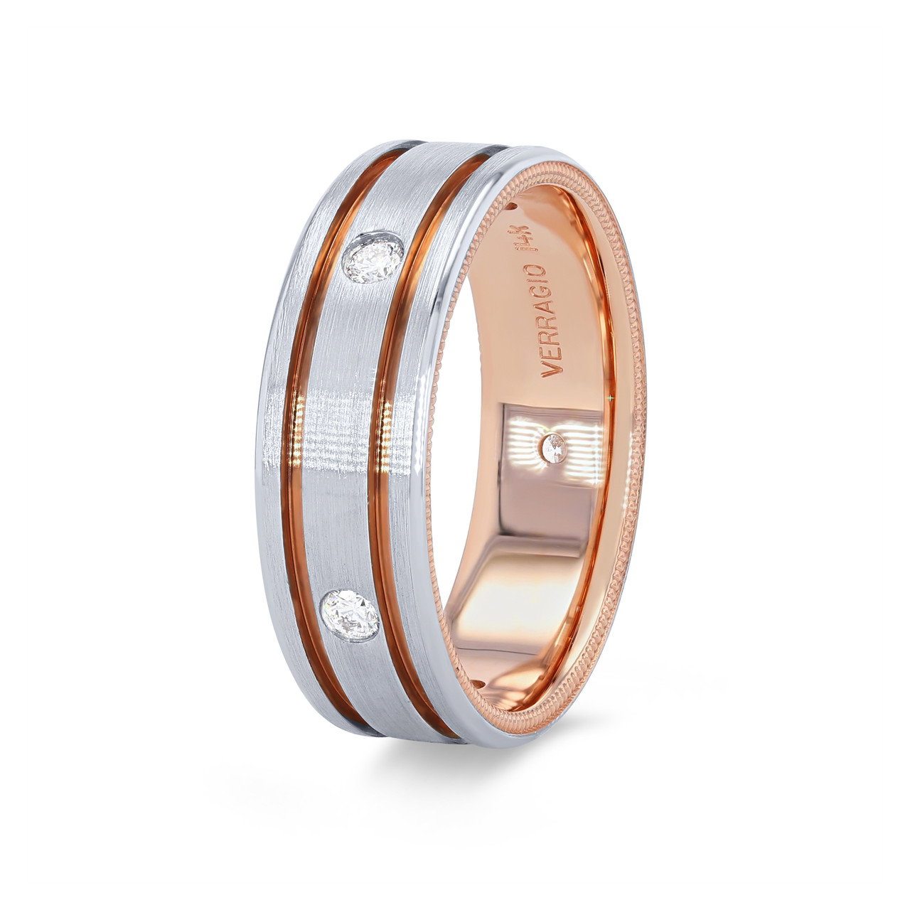 Verragio Two Tone Diamond Wedding Band 1