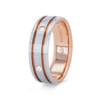 Verragio Two Tone Diamond Wedding Band In White Gold 14K