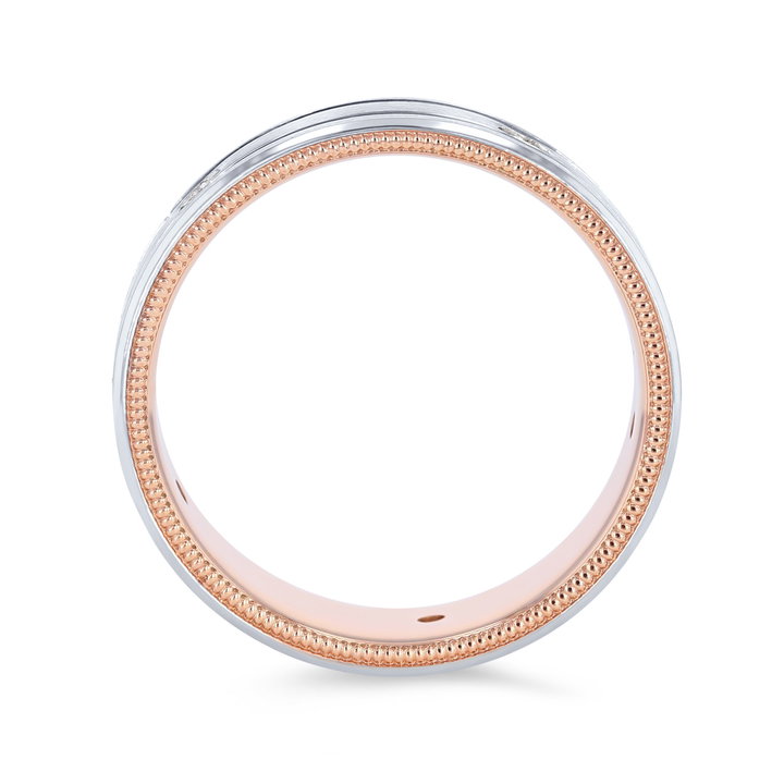 Verragio Two Tone Diamond Wedding Band In White Gold 14K