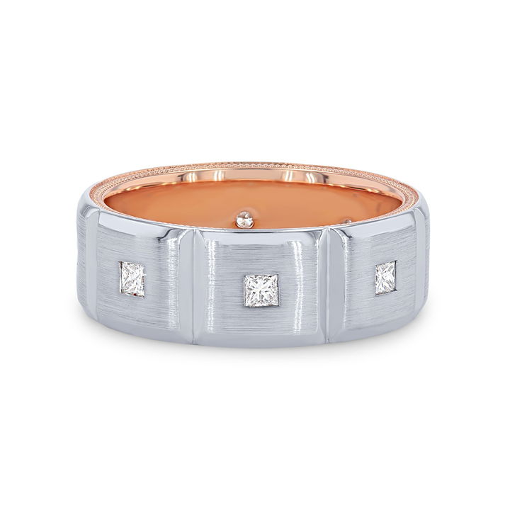 White Gold 14K Verragio Two-Tone Princess Diamond Band