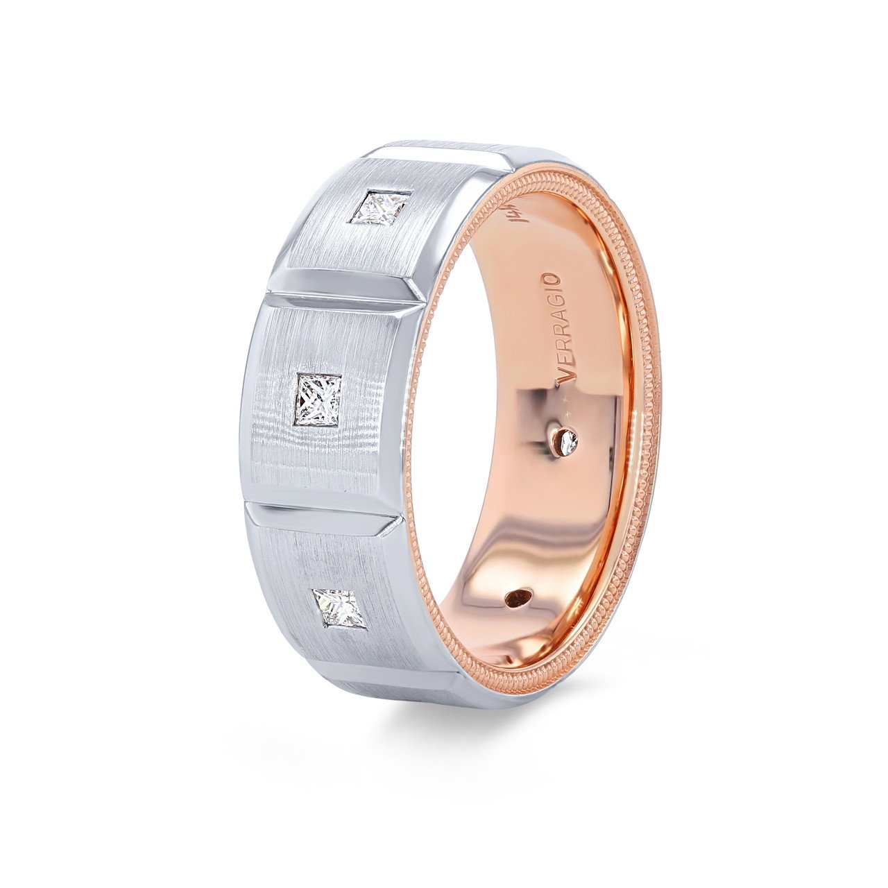 Verragio Two Tone Princess Diamond Wedding Band 1