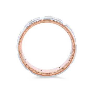 Verragio Two Tone Princess Diamond Wedding Band In White And Yellow Gold 14K