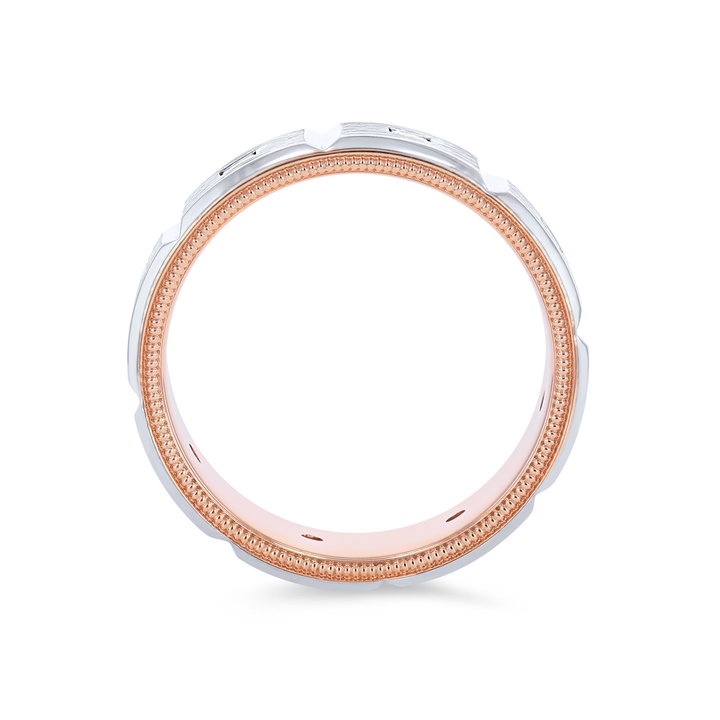 Verragio Two Tone Princess Diamond Wedding Band In White And Yellow Gold 14K