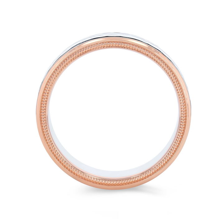 White Gold 14K Verragio Two-Tone Hammered Band