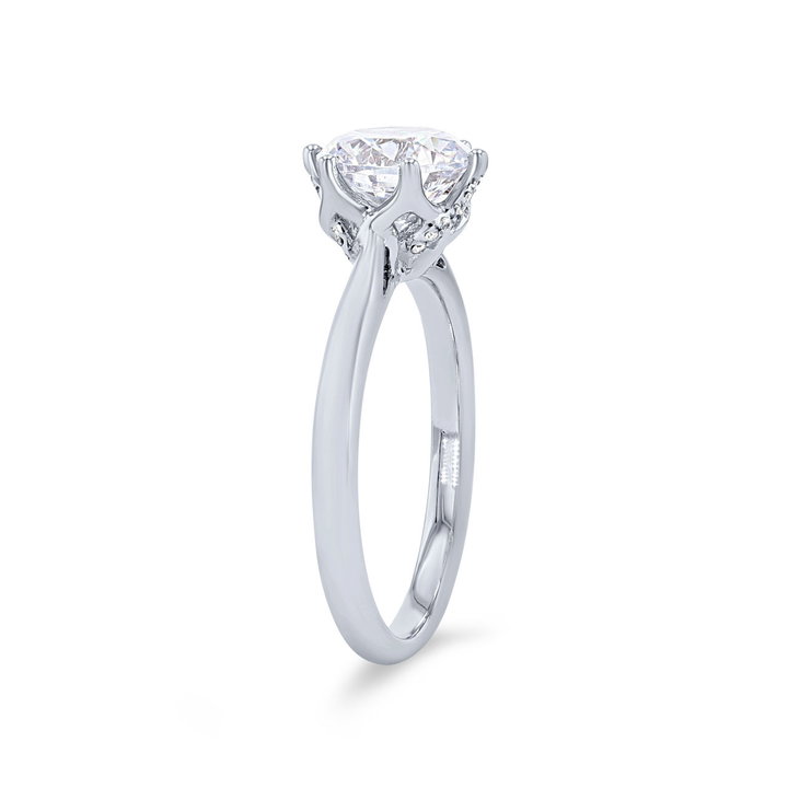 Simon G. Six Prong Solitaire Hidden Diamond Engagement Setting In White Gold 18K