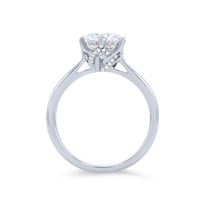Simon G. Six Prong Solitaire Hidden Diamond Engagement Setting In White Gold 18K