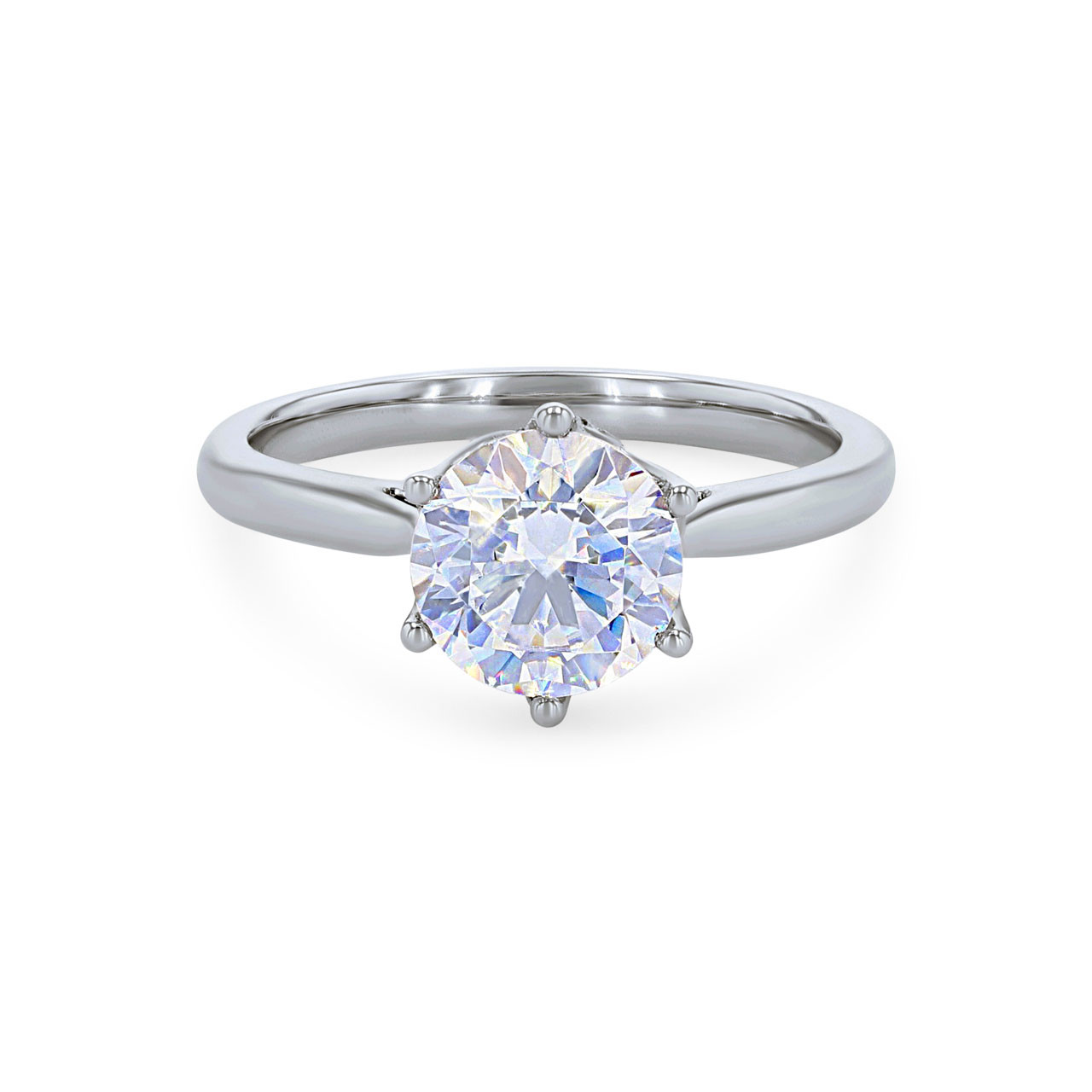 Simon G. Six Prong Solitaire Hidden Diamond Engagement Setting 0