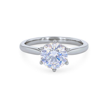 Simon G. Six Prong Solitaire Hidden Diamond Engagement Setting In White Gold 18K