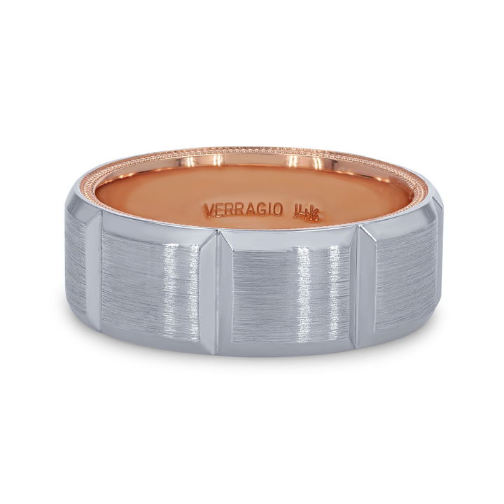White Gold 14K Verragio Two-Tone Inlay Segment Band