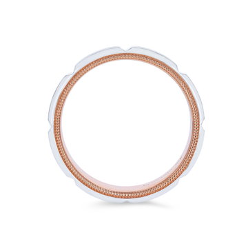 Verragio Two Tone Inlay Segment Wedding Band In White Gold 14K