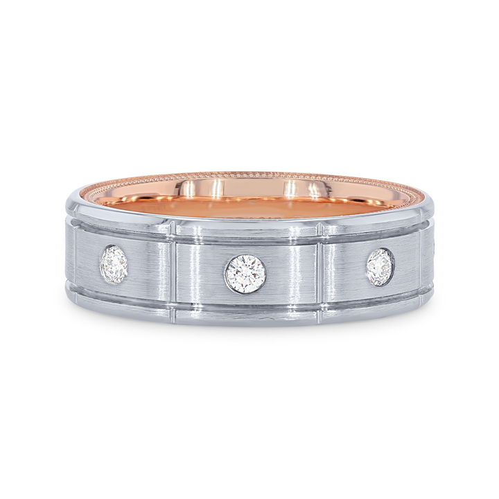 White Gold 14K Verragio Two-Tone Inlay Diamond Band