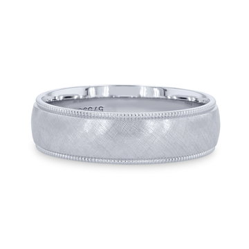 Verragio Milgrain Textured Wedding Band In White Gold 14K
