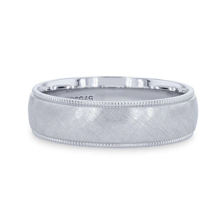 Verragio Milgrain Textured Wedding Band In White Gold 14K