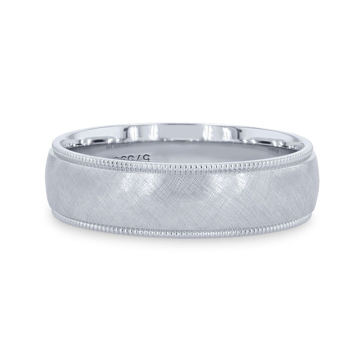 White Gold 14K Verragio Milgrain Textured Wedding Band