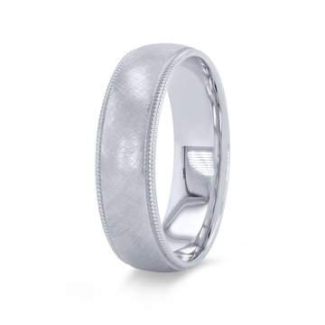 Verragio Milgrain Textured Wedding Band In White Gold 14K