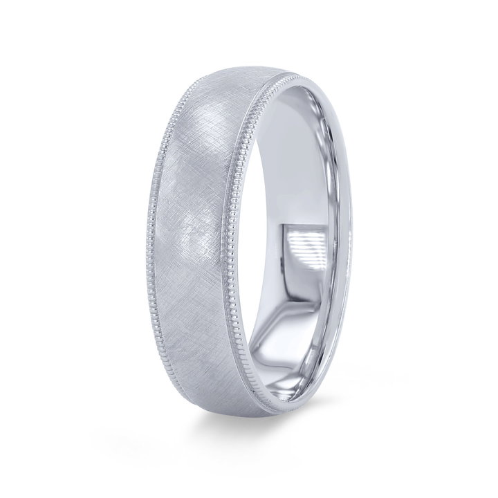 Verragio Milgrain Textured Wedding Band In White Gold 14K