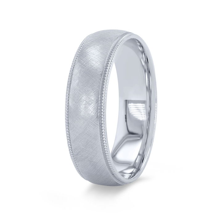 White Gold 14K Verragio Milgrain Textured Wedding Band