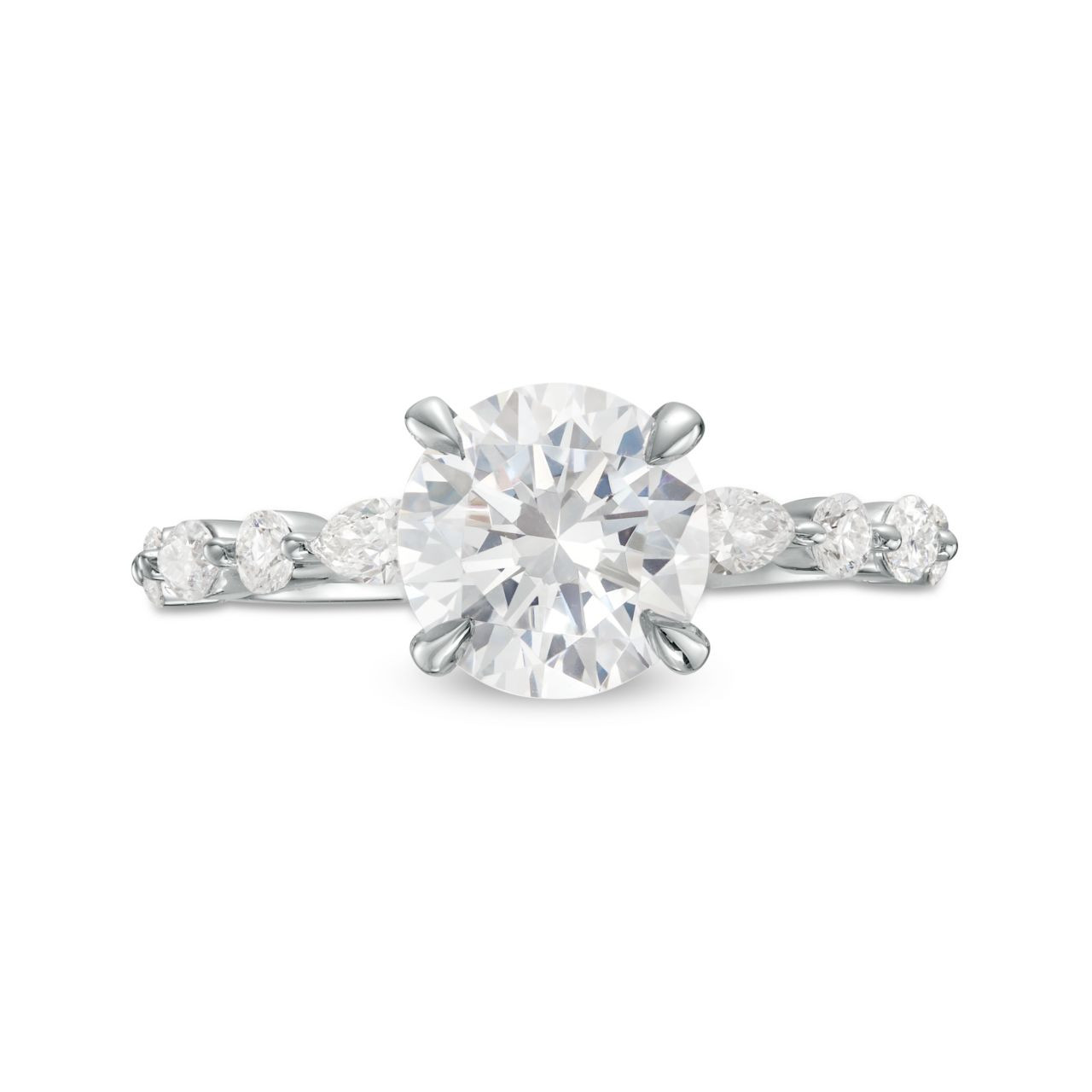 Alternating Marquise and Round Diamond Engagement Setting by C. Gonshor