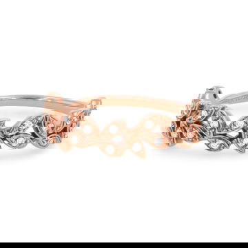 Uneek Floral Petal Diamond Wedding Band