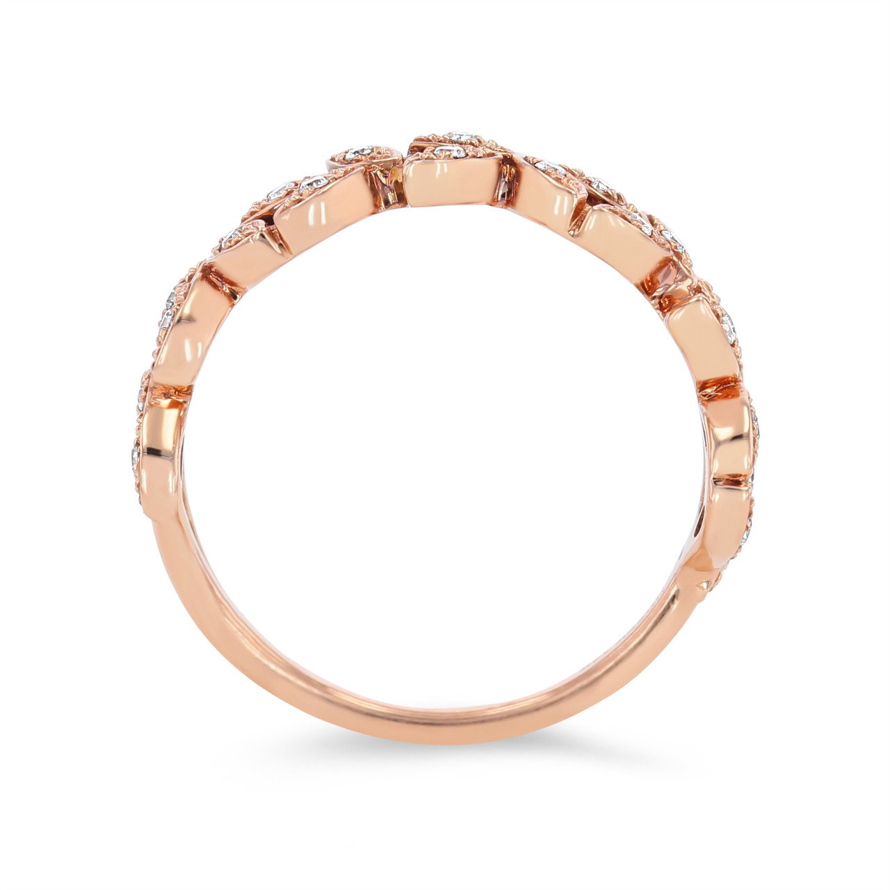 Uneek Floral Petal Diamond Wedding Band 2