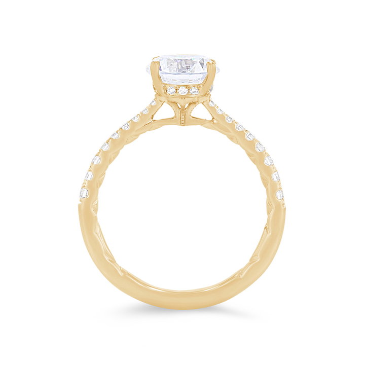 A. Jaffe Graduated Diamond Engagement Setting In Yellow Gold 14K