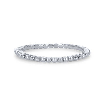 Beaded Wedding Band In White Gold 14K