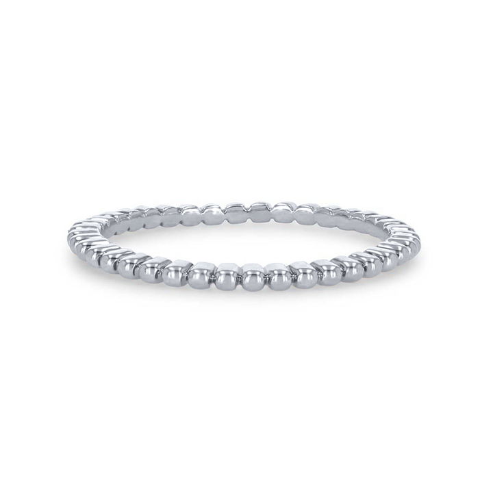 Beaded Wedding Band In White Gold 14K