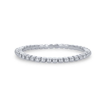 Beaded Wedding Band In White Gold 14K