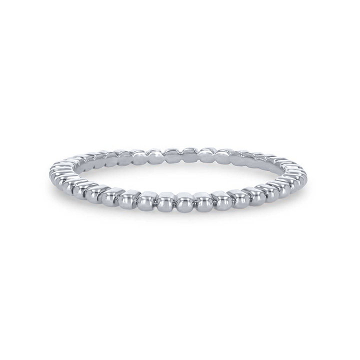 Beaded Wedding Band In White Gold 14K